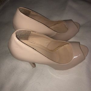 Nude Peep Toe Heels